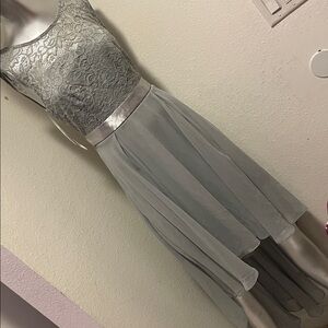 Elegant Gray Lace Dress